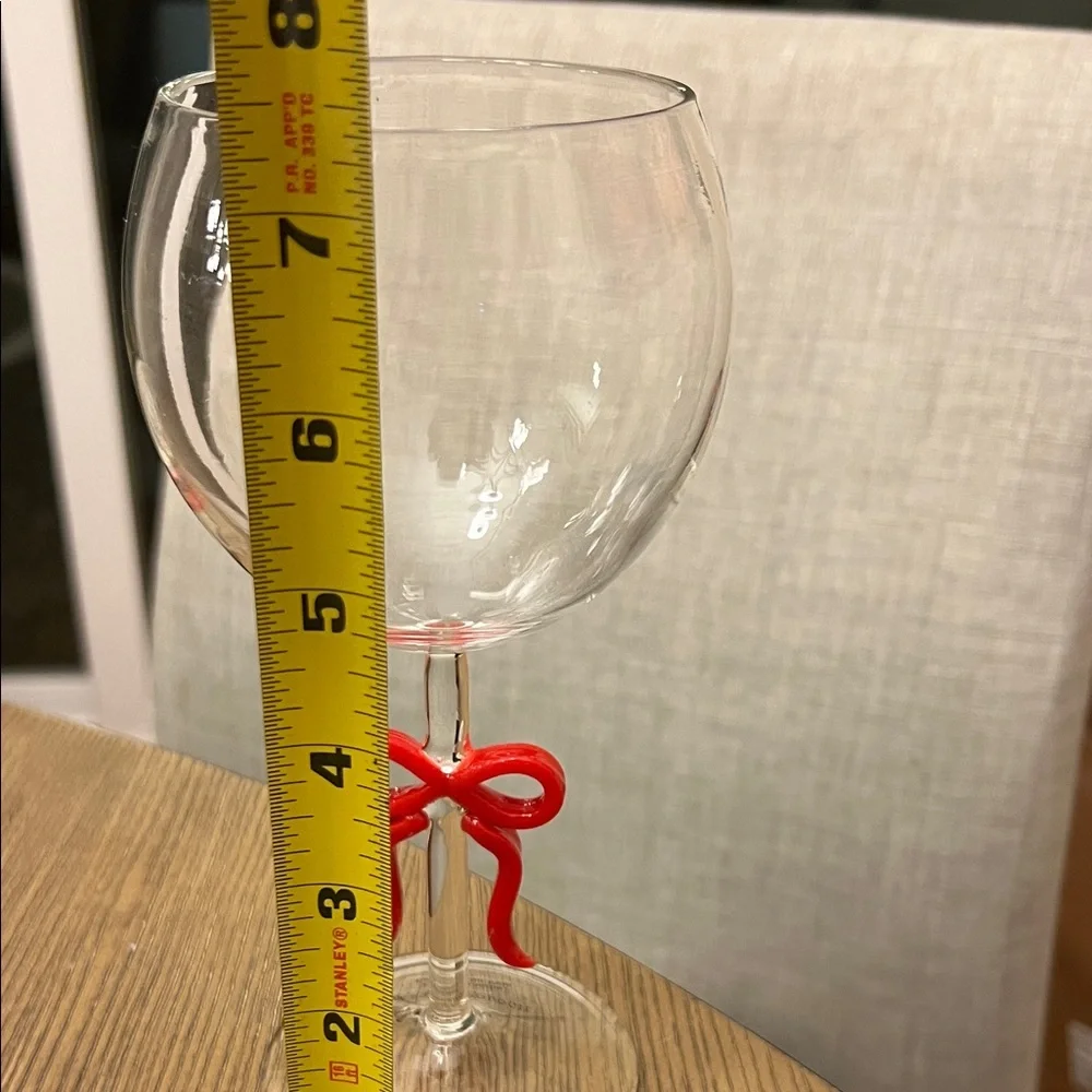Anthropologie Glass with Red Bow Detail - Picture 4 of 4